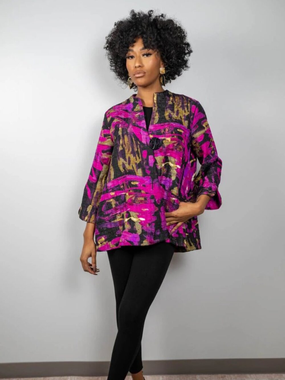 Joseph Ribkoff Abstract Print Trapeze Jacket Size 8